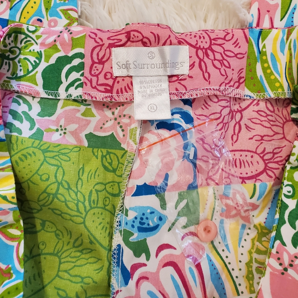 Nwot Soft Surroundings Quilted Pattern Capri Pant… - image 2